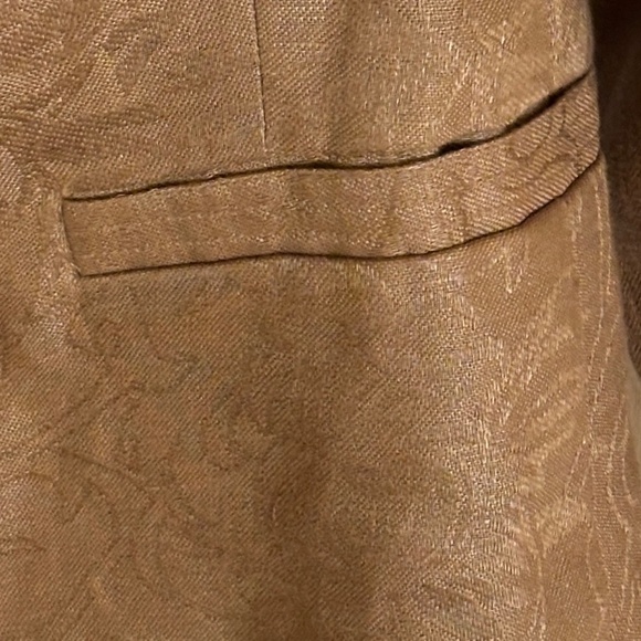Vintage Anne Klein 100% linen Brown Blazer SZ Large - Picture 6 of 12